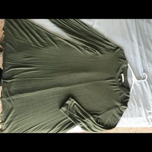Olive green, flowy, tunic dress